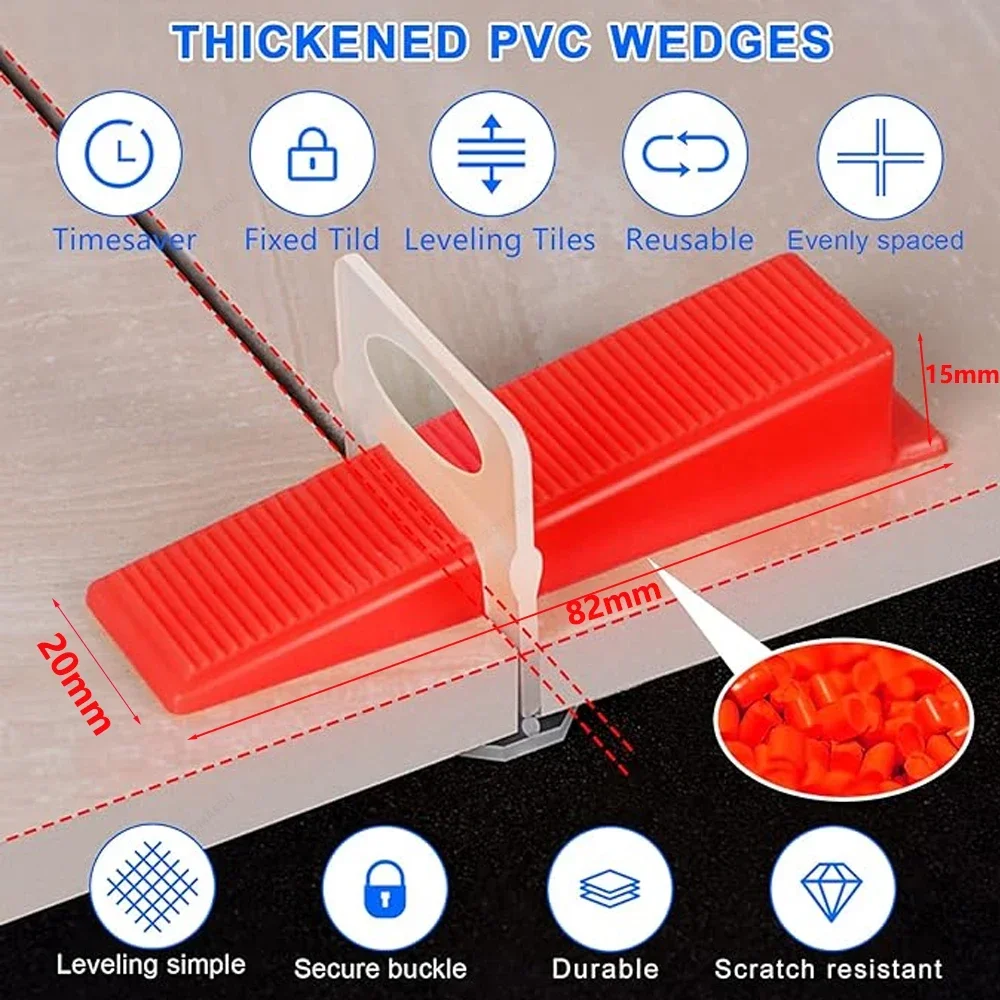 Tile Leveling System Wedges Reusable Ceramic Insert for Clips Spacers Tiling Floor Wall Carrelage Construction Tools 50-500Pcs tile spacers,tile leveling clips,tile leveling tools