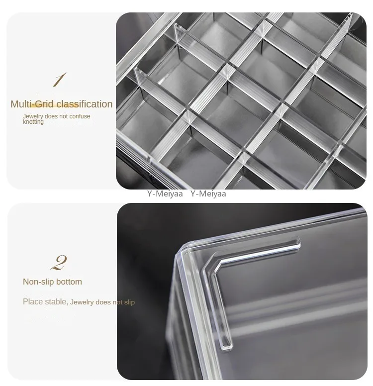 72 - Grids Drawer Transparent Jewelry Box