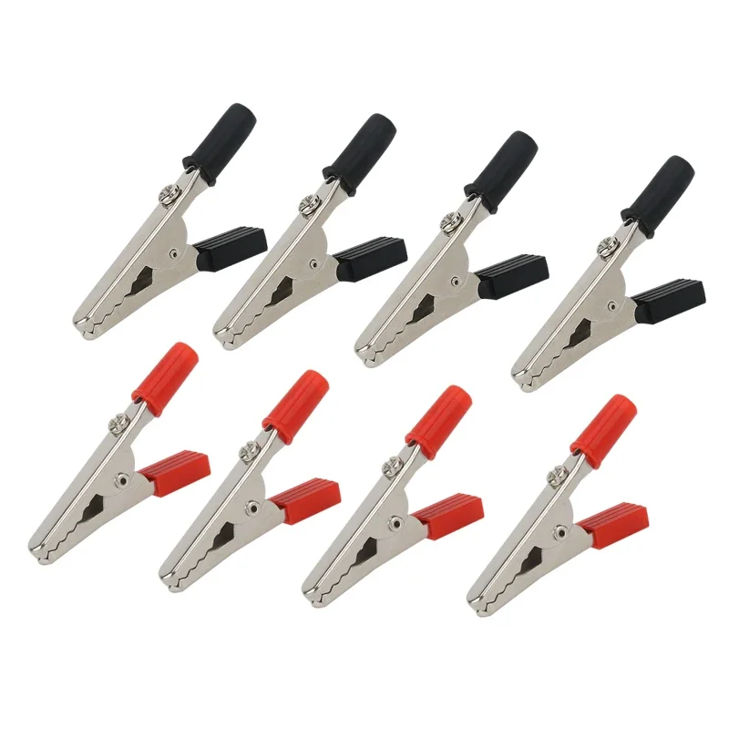 10pcs 50mm Plastic Handle Test Probes Metal Alligator Clips Connector Connect Socket Plug for Battery