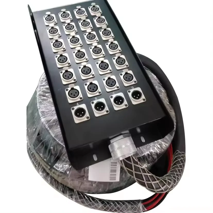 Rack Mountable 16 Channel XLR TRS Combo Send Splitter Snake with a 15' and 30' XLR fantail trunk