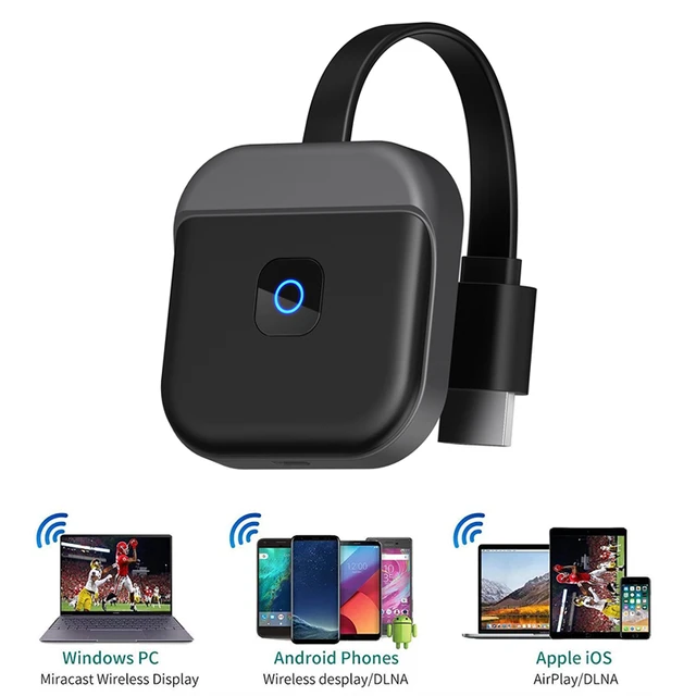 Dongle HDMI Sans Fil Miracast 2.4GHz - Compatible Android, IOS, IPhone, IPad - Supporte Airplay & DLNA - Streaming Faible Latence