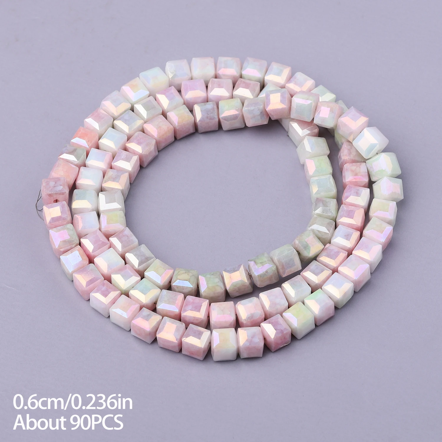 Light Dream Series Crystal Cube Beads for DIY Jewelry and Bracelets