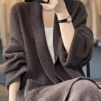 Casual Loose Long-Sleeved Knitwear Cardigan Sweater for Women 3