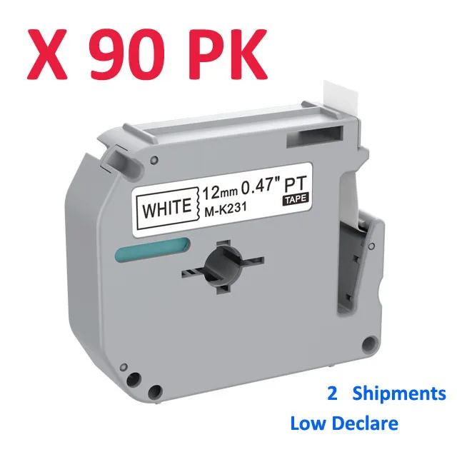 90PCS M 테이프 MK231 MK221 형제 MK 231 M K231 MK131 MK 221 라벨 Brother P-터치 PT-70 PT-80 라벨 프린터