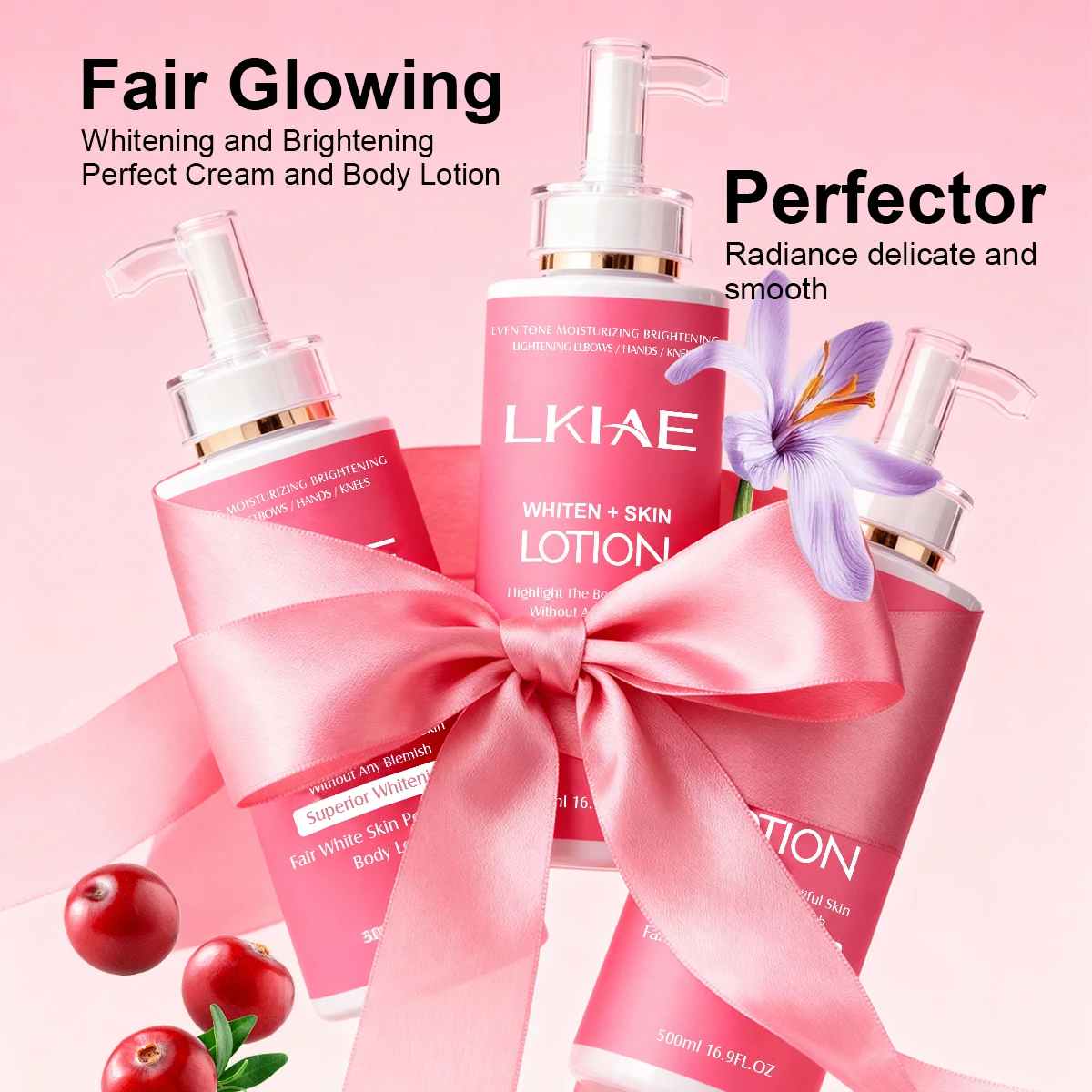 LKIAE Fair White Body Lotion for Bright & Healthy Skin, Moisturizing, Reduce Spots, Enhance Radiance, Evens Skin Tone, 500ml