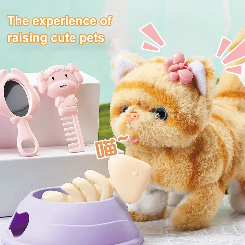 New 13PCS Boxed Electronic Plush Pet Cat Toy Set Children's Simulation Electric Plush Kitten Toy Children's Birthday Gift 2