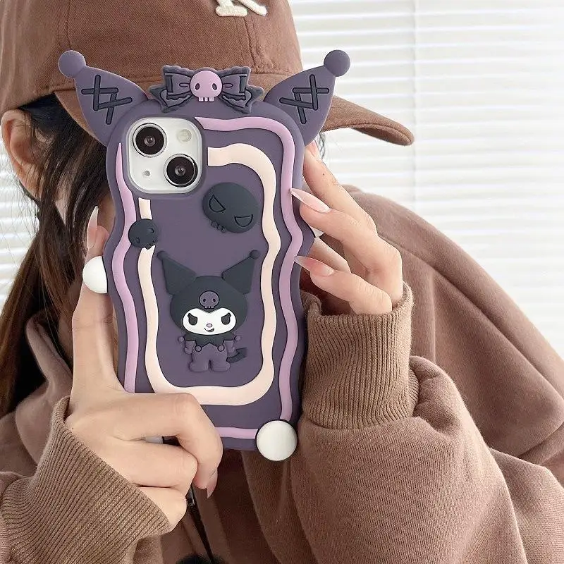

Kawaii Miniso Kuromi Cartoon Cute Photo Frame Case for Iphone15 12 14 13Promax Protective Case Anti-Fall for Girl Birthday Gift