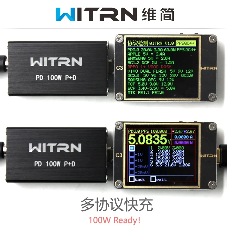 WITRN-SP2 Carregador super rápido, 100W, porta dupla,