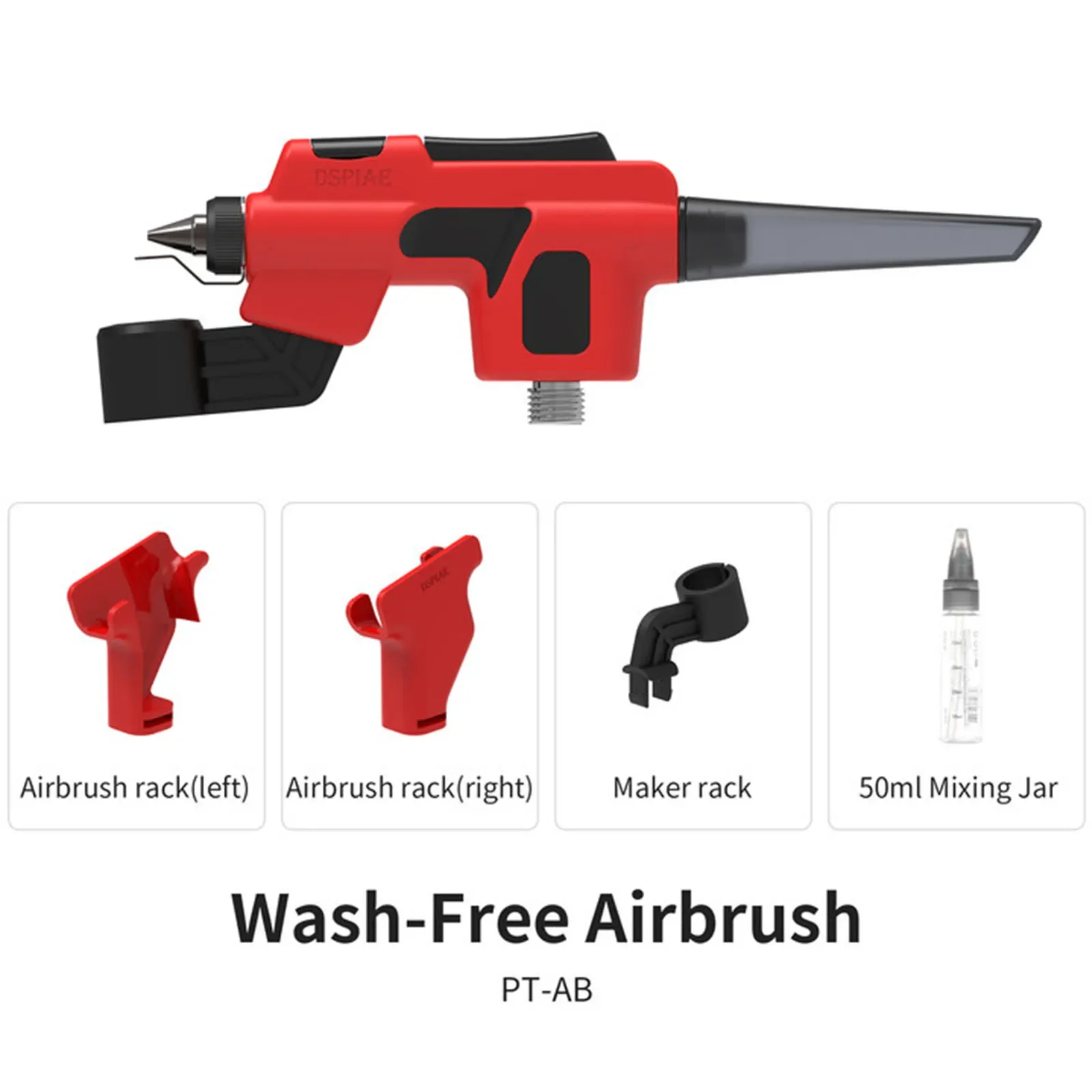 DSPIAE PT-AB 워시 프리 에어브러시 세트 0.3mm/0.5mm 구경 스프레이 니들 모델러 취미 DIY 도구 세트용 쉬운 스프레이 모델 페인팅