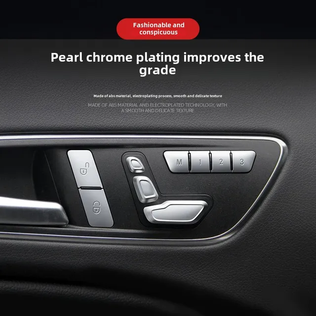 Car Window Lift Button Cover Sticker Switch Panel Styling for Mercedes Benz A B C Class W204 W212 GLA GLK CLA GL ML GLE 3