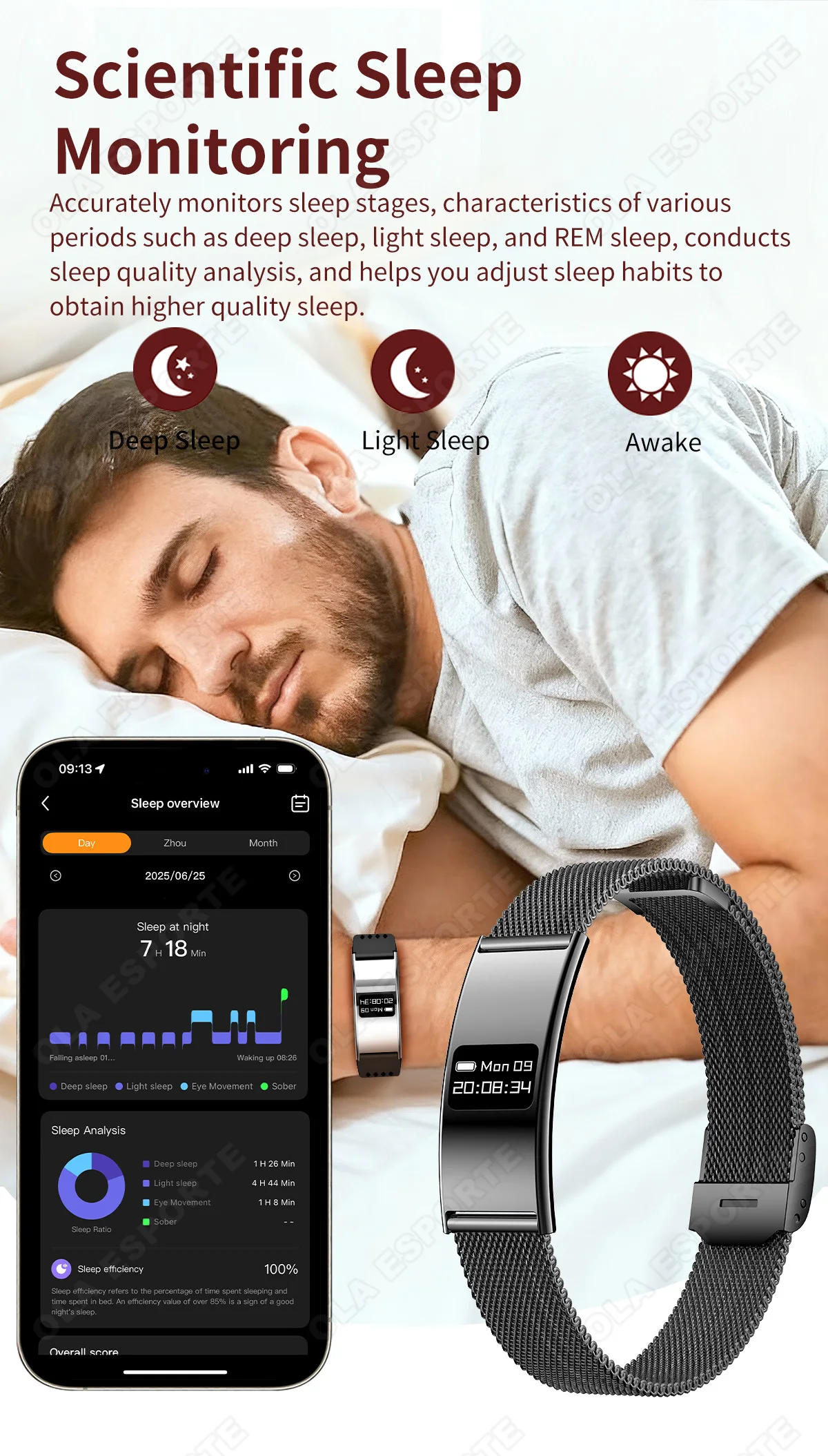 Smart Fitness Armband mit Herzfrequenz
