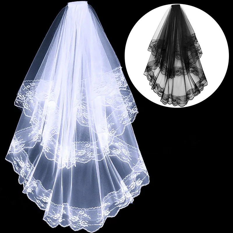 Bridal Veils with Comb Short Two Layer Women Wedding Veils for Bride Marriage Accessories bridal veil