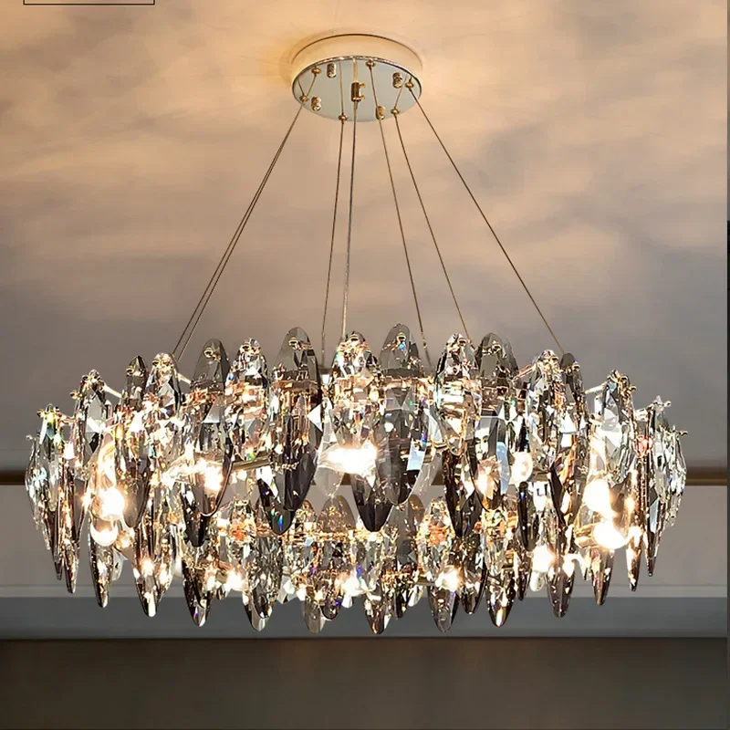 

Modern Luxury Chandelier Lighting Diamonds Crystal Chandeliers Indoor Lustre E14 LED Island Pendant Lamp For Living Room
