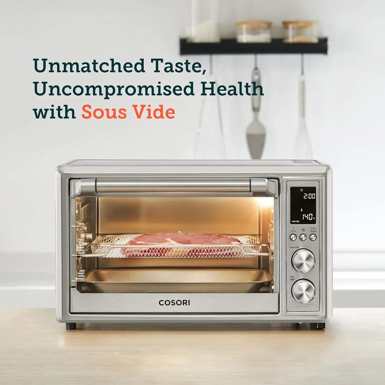 Smart 13-in-1 Air Fryer Toaster Oven Combo, Rotisserie Sous Vide Convection Oven , Bake, Broil, Roast, 4