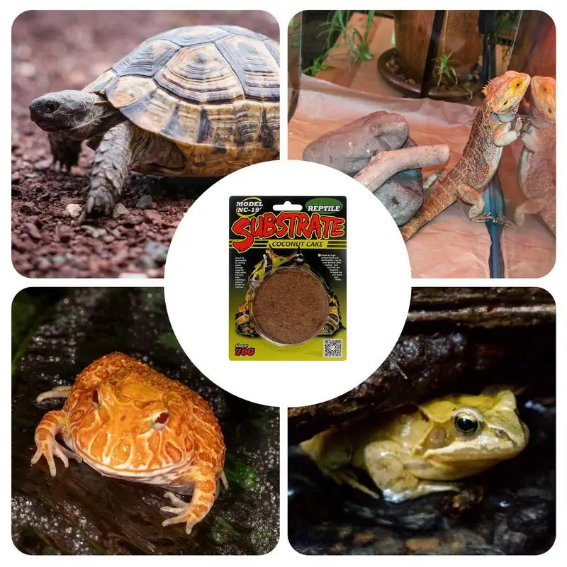 Reptile Coconut Soil Coir Pressed Coconut Fiber Substrate Lizard Tortoise Bedding Soil Mat for Pets