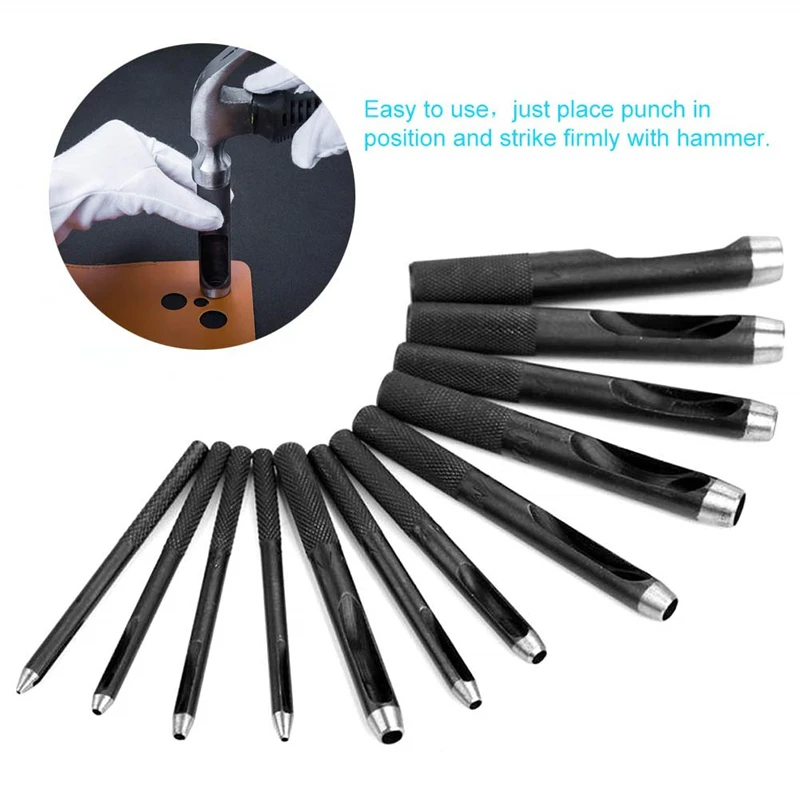 Hole Puncher Hole Punch Round Steel LeatherCraft Hollow Hand Punch 1-25mm Metal Gaskets Plastic Rubber Leather Craft Tools leather hole puncher,leather hole punch,leather punch tool,round hole punch cutter set,hole punch cutter set,round hole punch set