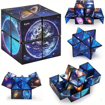 2 in 1 Star Sky Cube Magic Cube Infinity Cube Fidget Toy Puzzle Twist Toy Creative Decompression 1