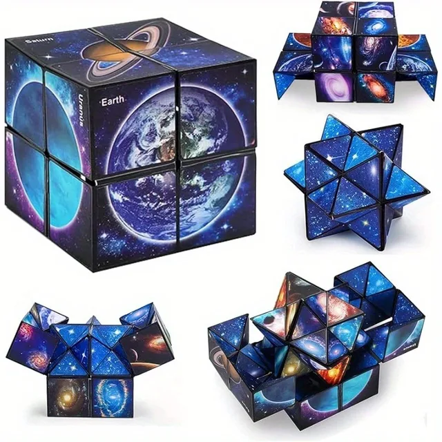 2 in 1 Star Sky Cube Magic Cube EDC Toy Infinity Cube Fidget Toy Puzzle Twist Toy Creative Decompression Plaything Birthday Gift