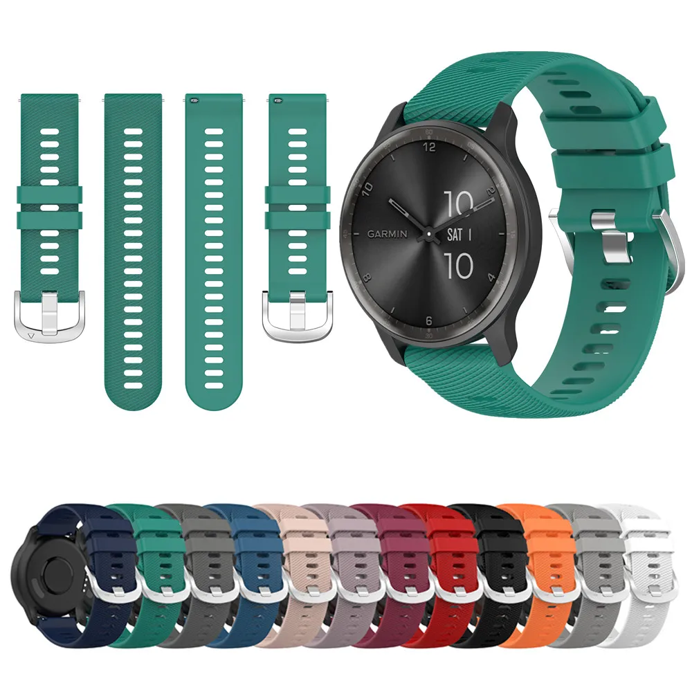 

Ремешок для часов 20 мм для Garmin VivoMove Trend, силиконовый ремешок для часов Garmin Forerunner 245 645 Garmin Forerunner 55