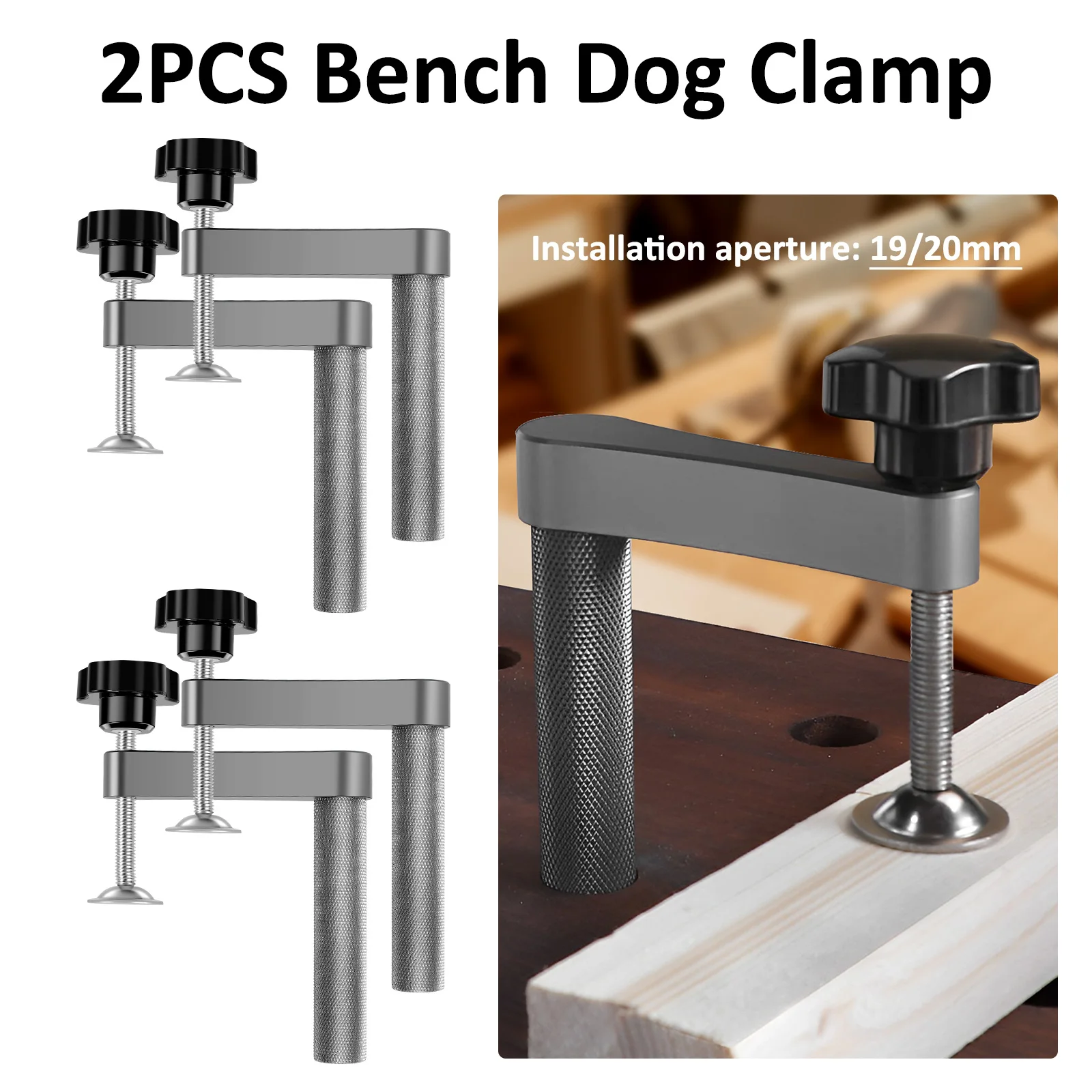 Morsetti Per Banco Da Lavoro 2 Pezzi 20mm - Per Lavorazione Legno, Pressione 600lb, Lega Alluminio - Foto 10