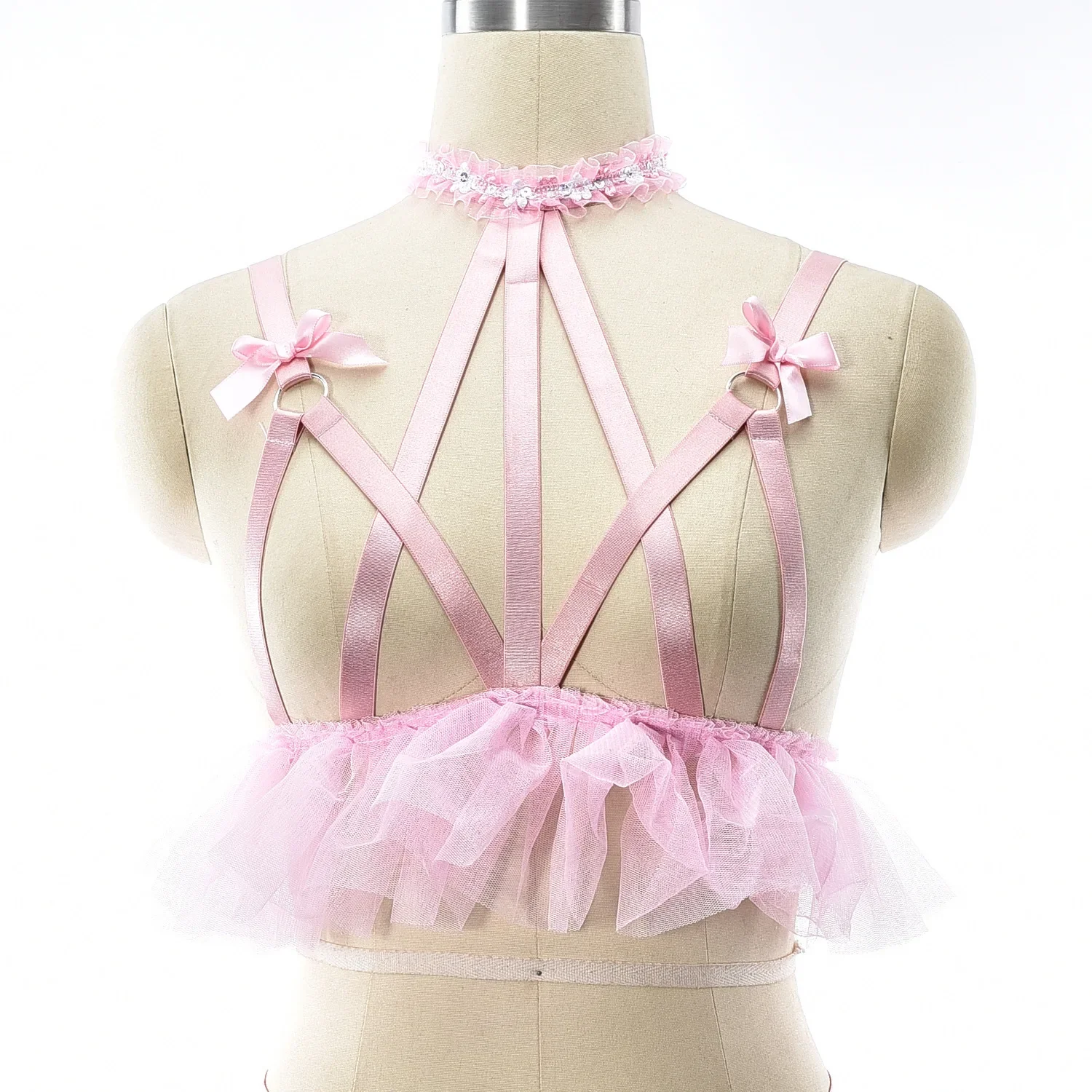 Adjustable Sexy Pink Brassiere Women's Stage Performance Costume Fashionable Western Foreign Trade Bralette Comfortable Fit