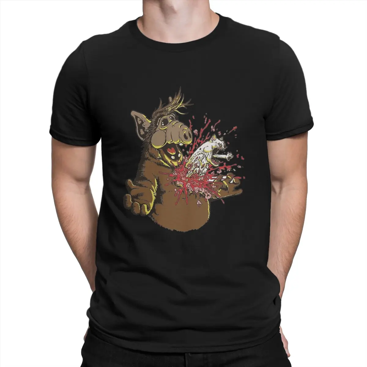 

Men's T-Shirt Alien Life form C Humorous Cotton Tee Shirt Short Sleeve ALF T Shirt O Neck Clothes Birthday Gift