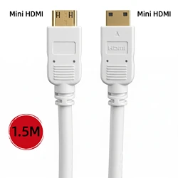 Compact HDMI Cable Video Converter Cord for High - Resolution Display, 5ft Length (White 1.5M)