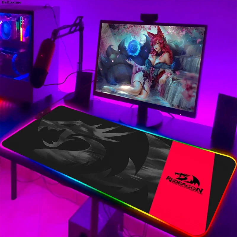 Computer Mousepad Rgb Mouse Mat Redragon Desk Accessories Carpet Gamer Keyboard Mat Laptop Gaming Pad Backlit Mouse Pad Xxl Led