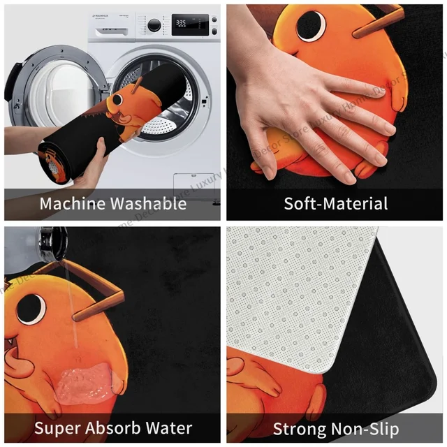 Láncfűrész Ember Csúszásgátló Ajtó-Nappali Szőnyeg Pochita Erkély Bejárat Ajtó Beltéri Dekoratív - Image 6