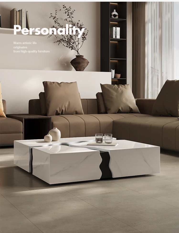 Minimalist Italian Coffee Table Light Luxury Fashion Aesthetic Books Decoration Side Table Accessories Mesas Bajas Furniture