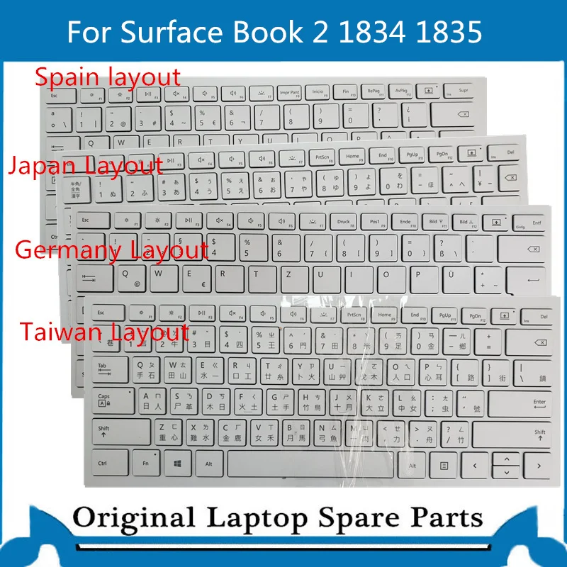 Teclado Original para Microsoft Surface Book 13.5 Polegada kb Alemanha Japão Layout Spainish Taiwan 1834 1835