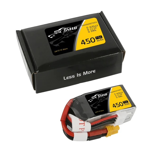 TATTU 3S 11.1V 450mAh 75C 3S1P Lipo Battery XT30 Plug for 90mm to 150mm Multirotor RC FPV Racing Drone 5