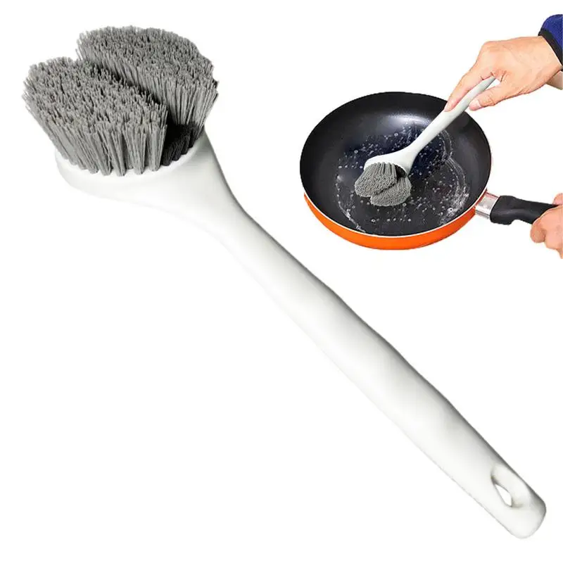 

Long Handle Pot Brush Multifunctional Kitchen Brush Ergonomic Heat Resistant Dishwashing Brush with Hanger Hole Cleaning Brush