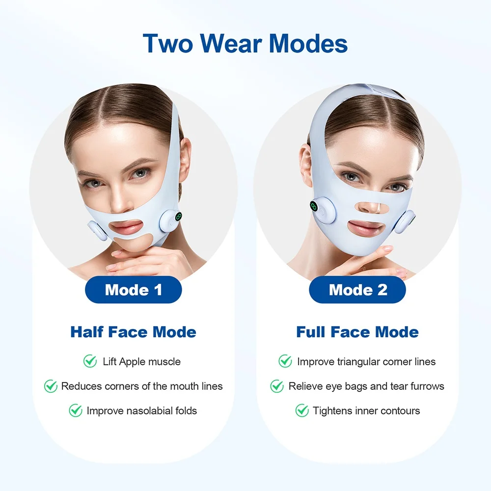 Electric Face Slimming Bandage V Line Face Shaper Chin Cheek Lift Up Belt Facial Massage Strap Edema Removal Mask Cheek Slimmer