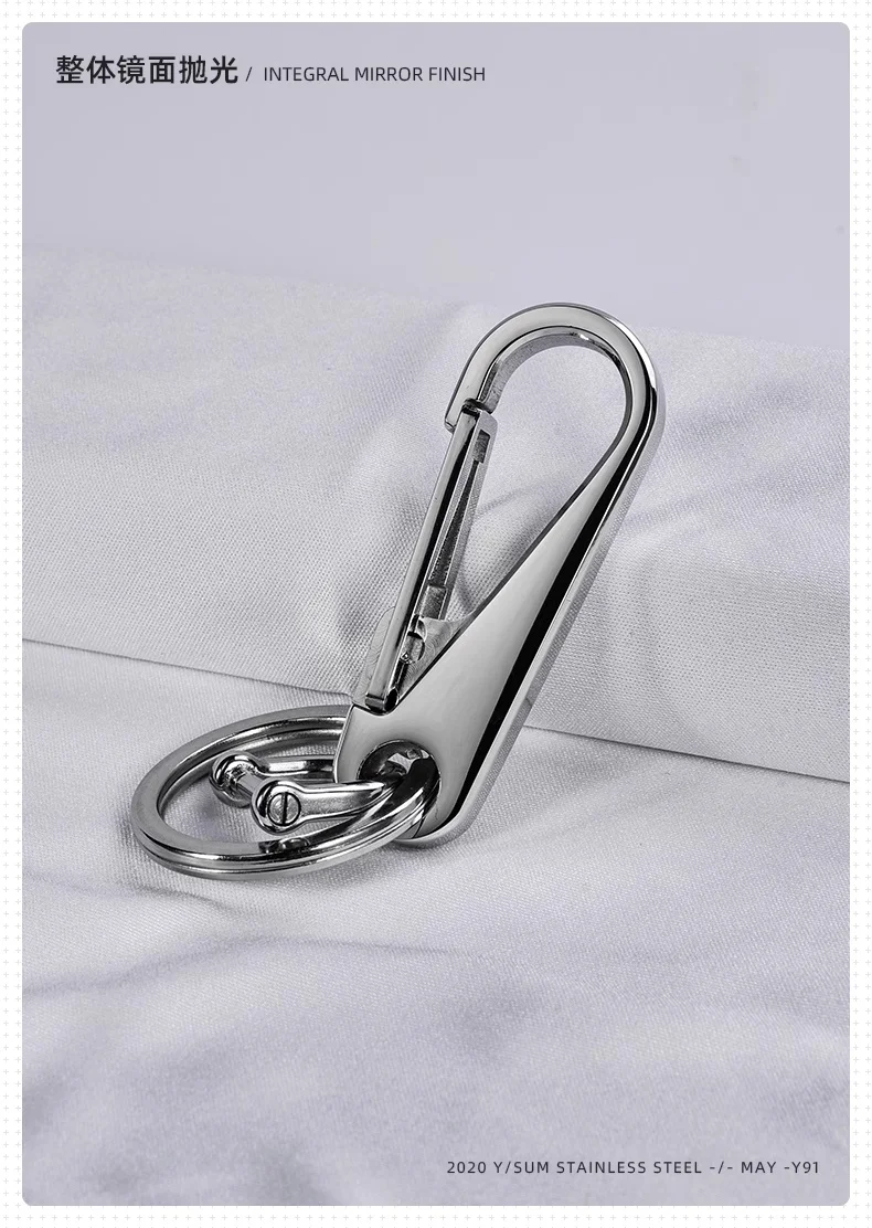 QOONG Präzision Verdickter Schlüsselbund 316L Edelstahl Auto Schlüsselbund Ring Kette Taille Hängen männer Kreative Geschenk Anhänger Y91 – Detail 4
