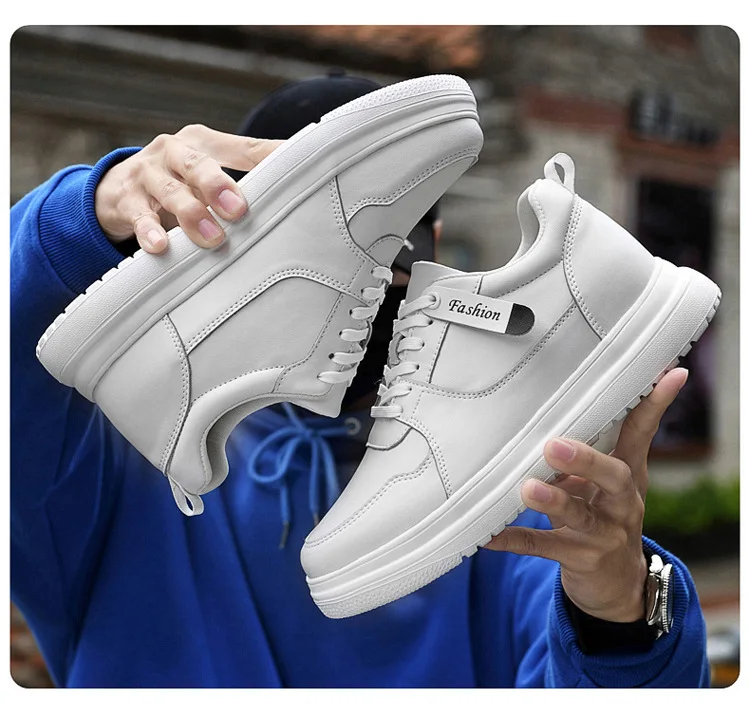 Männer Aufzug Höhe Erhöhen Schuhe Turnschuhe Schuhe für Männer 10 cm Sport Casual Unsichtbare Innere Erhöhung 8 cm Weiße Schuhe – Detail 9