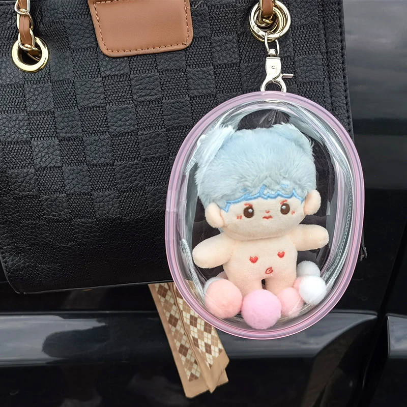 Toy Storage Case Doll Bag 10CM Clear Outdoor Bag Mini Kawaii Plush Dolls Storage Pouch For 10cm-12cm Plushy Doll Anime Cartoon Nendroid Toy
