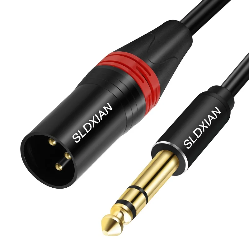 1/4 Zoll TRS zu XLR Stecker Kabel, Symmetrisches 6,35mm TRS-Stecker auf 3-Pin XLR Stecker TRS-Stecker zu XLR-Stecker Mikrofonkabel