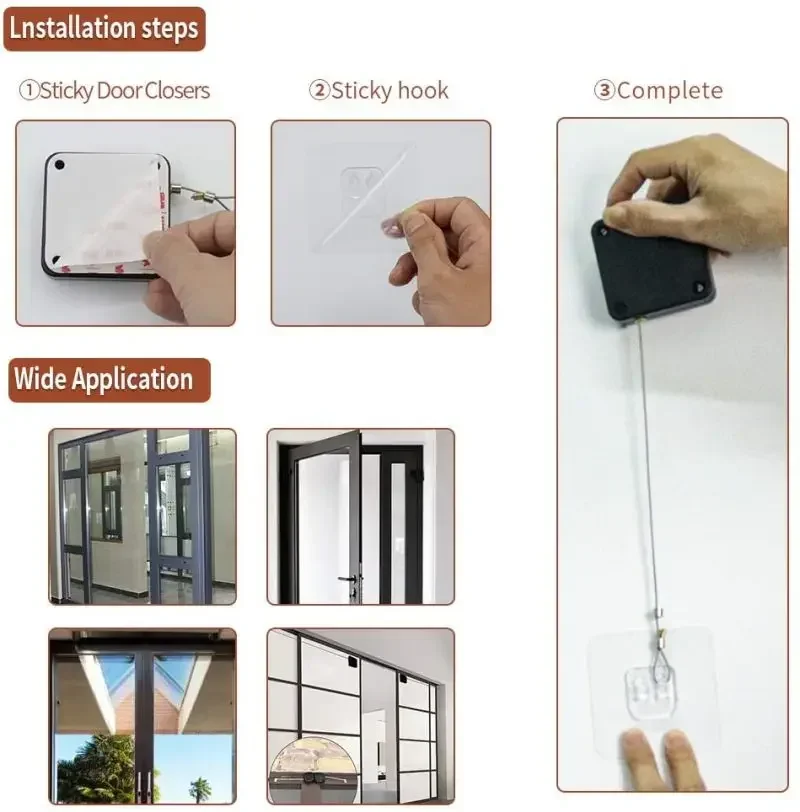 Automatic Sensor Door Closer Punch-Free Adjustable Surface Door Stopper Automatically Close Bracket Closer Home Improvement door stopper,door closer