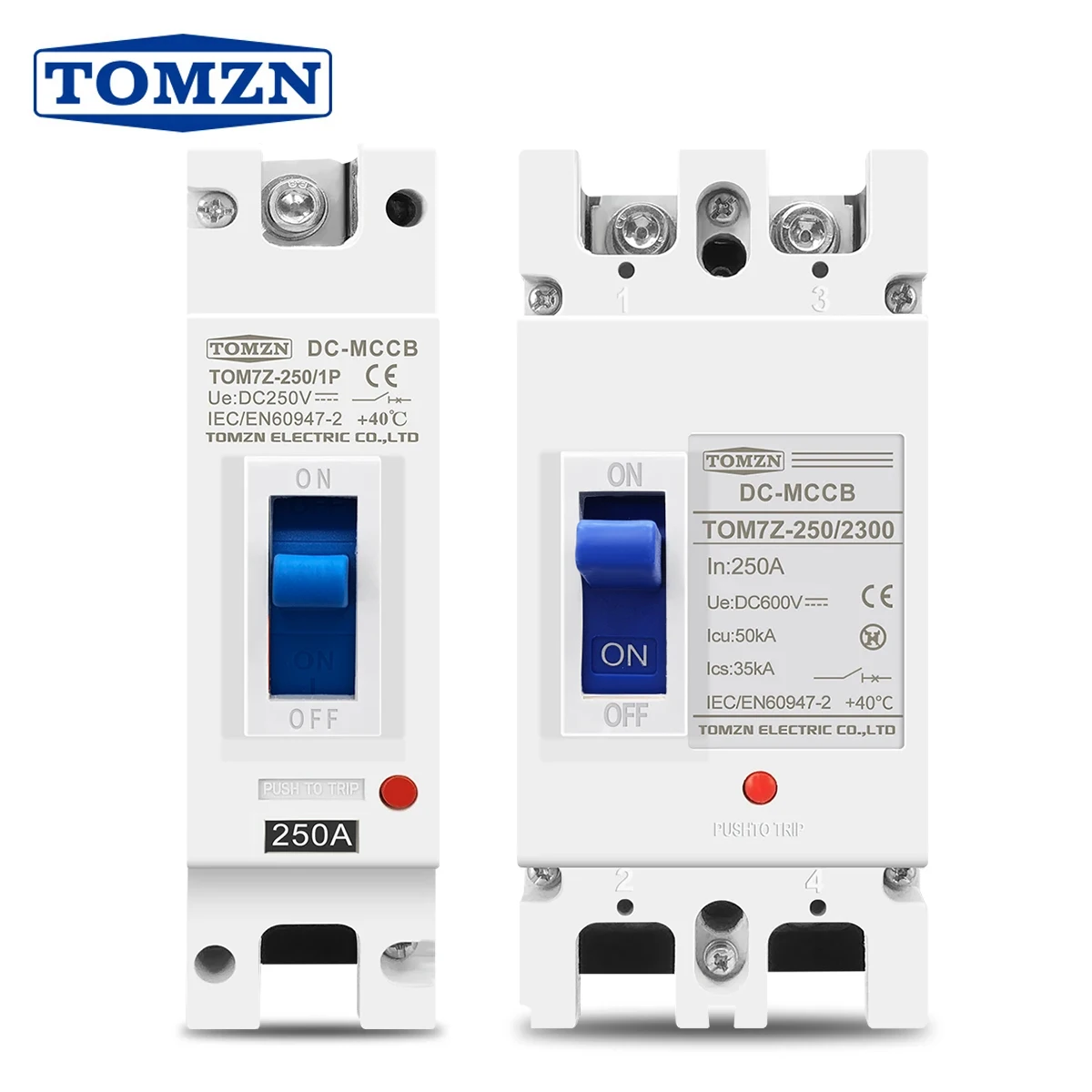 Circuit Breaker Solar Molded Case MCCB Overload Protection Switch Protector 1P 2P
