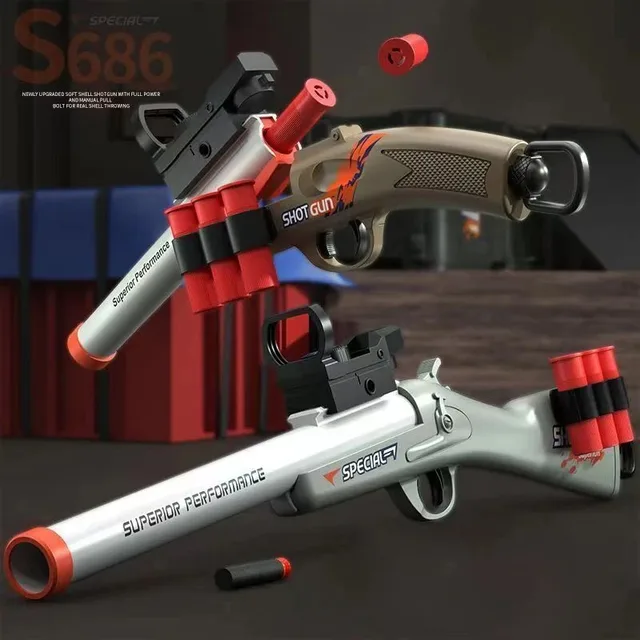Shell Throwing Airsoft Rifle Toy Guns Foam Blaster Submachine Gun Enhanced Revolver Soft Bullet Outdoor CS Weapon Birthday Gift 1