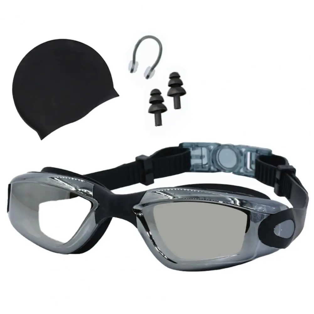 Diving Goggles 1 Set Portable Flexible Soft  Unisex Swimming Eyewear Hat Ear Plug Nose Clip Suit Underwater Diving double flip welding glasses cutting welders goggles glasses lenses portable safety protective cutting grinding glasses workplace