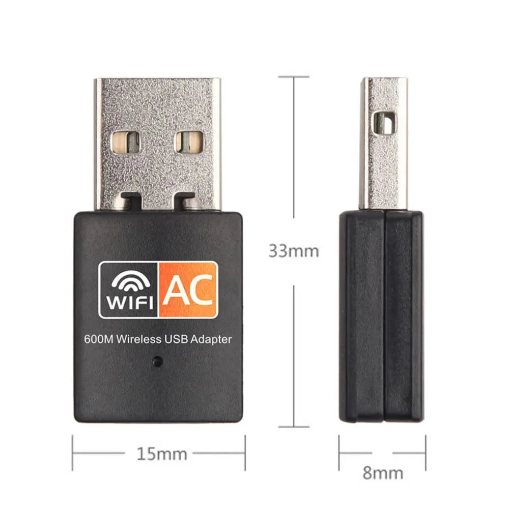 600Mbps WiFi USB 어댑터 듀얼 밴드 2.4G/5Ghz WiFi 5 무선 WiFi 수신기 USB 2.0 동글 네트워크 카드 PC/노트북용