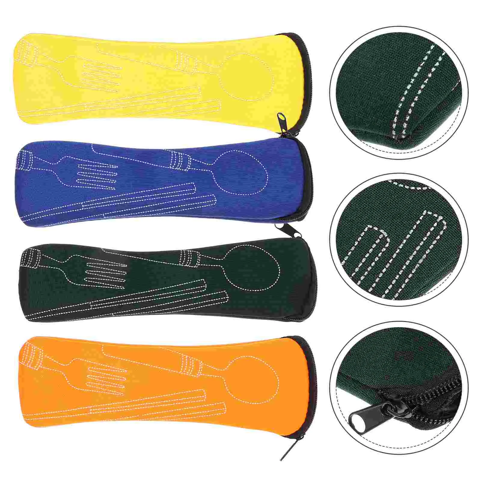 

4 Pcs Cutlery Storage Bag Wear-resistant Fork Spoon Travel Accessories Reusable