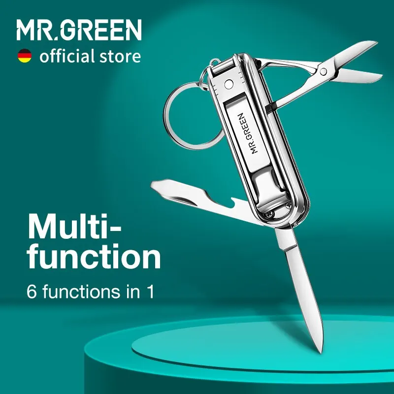 MR.GREEN Multifunctional Nail Clippers Six Functions Nail Files Bottle Opener Small Scissor Nail