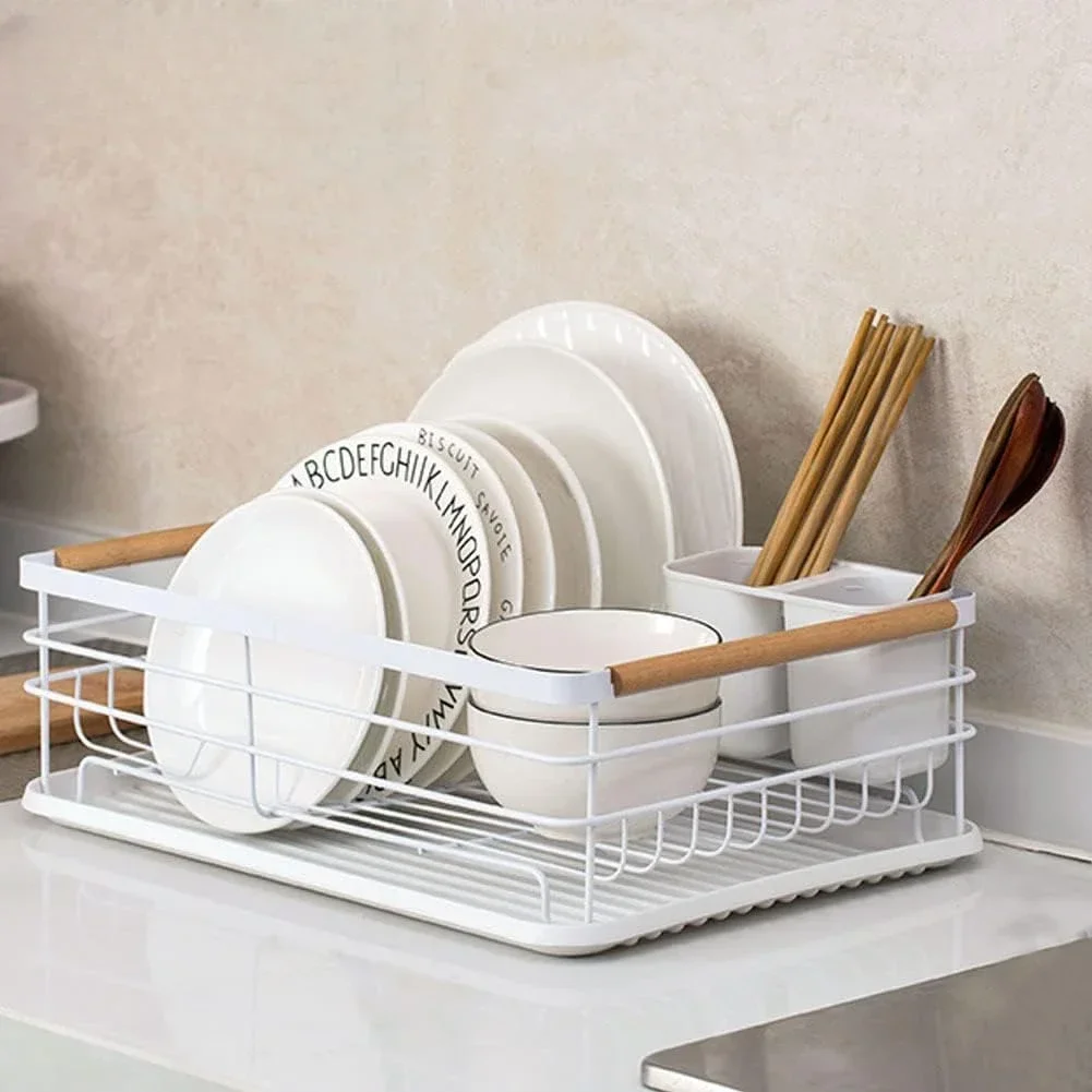 

Japanese versatile single-layer plate and dish storage rack, kitchen countertop, bowl and chopsticks drain rack, household table
