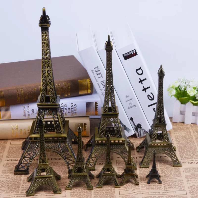 8-32 Cm Paris Eiffel Tower Crafts Home Furnishing Metal Model Decoration Travel Memorial Gift Bronze