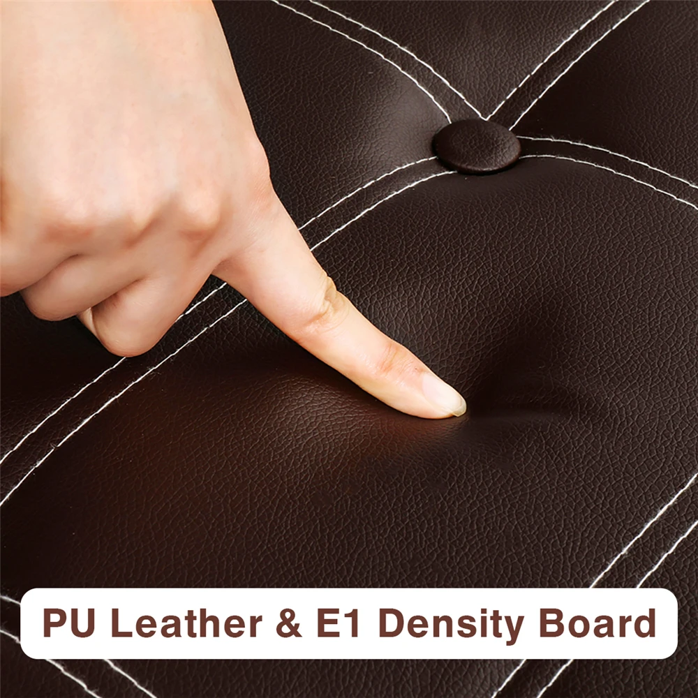 Faux Leather Storage Ottoman Shoe Bench