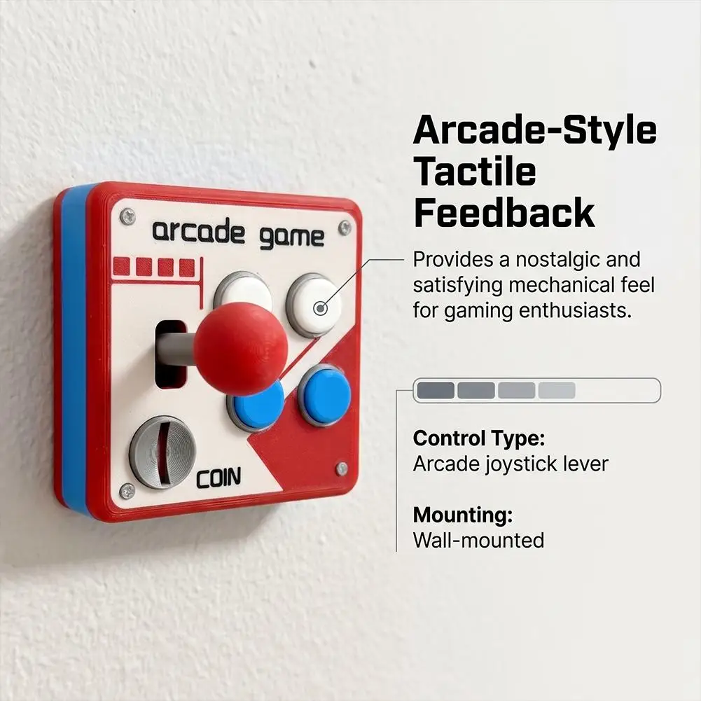 Joystick per Console Retro Gaming, Pannello Decorativo 3D Creativo per Arcade, Pannello di Controllo Stampato in 3D, Decorazione Regalo Giocattolo