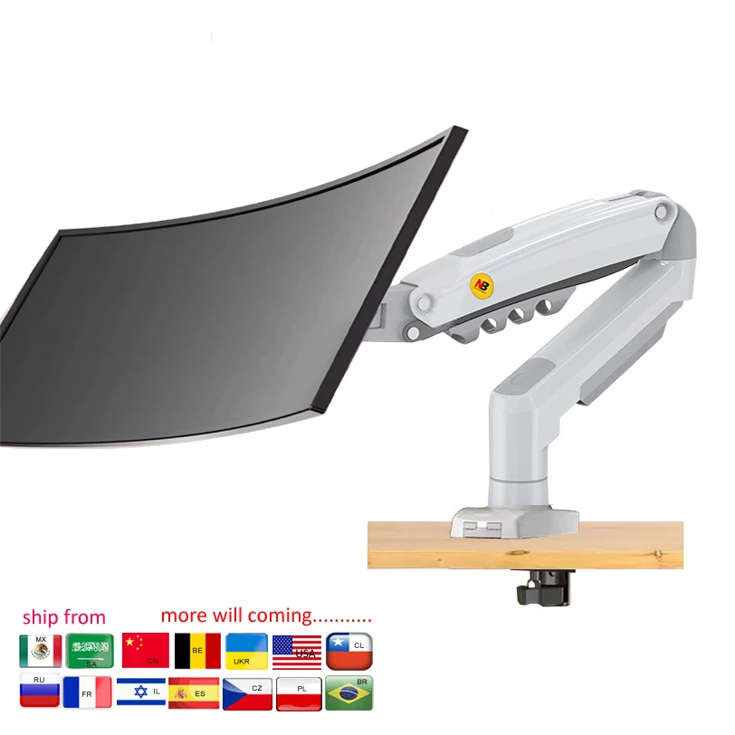 NEW NB F80 2-9kg popular 17"30" monitor screen desktop stand computer bracket gas spring long arm clamp grommet hole 360 rotate